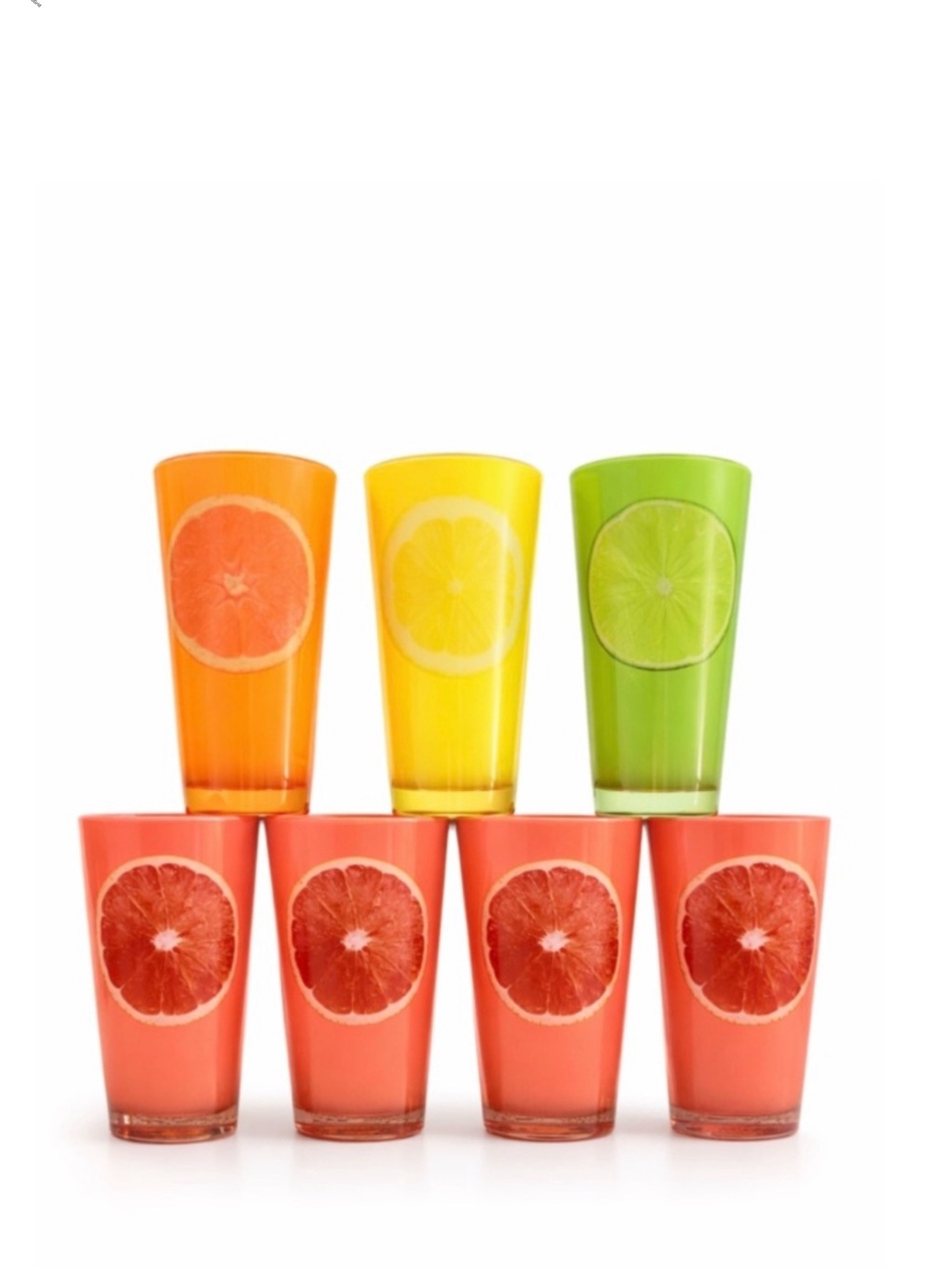 7 Citrus Themed Acrylic‎ Cups 24 Ounce